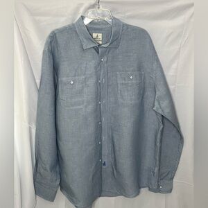 johnnie-O Casual Button Down Men’s Light Blue/White Striped Hangin Out Shirt